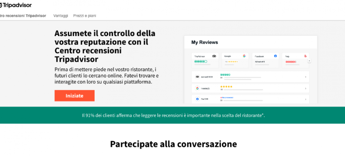 TripAdvisor lancia il portale interattivo Centro Recensioni