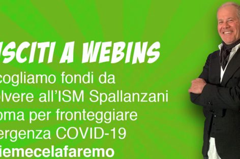 Webins lascia #insiemecelafaremo, raccolta fondi per lo Spallanzani