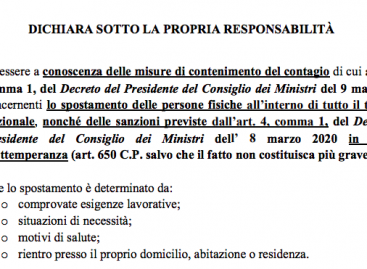 Coronavirus, come funziona l’autocertificazione per gli spostamenti