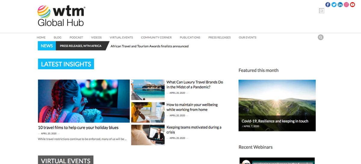 Wtm lancia Global Hub: online tutti gli eventi e il business