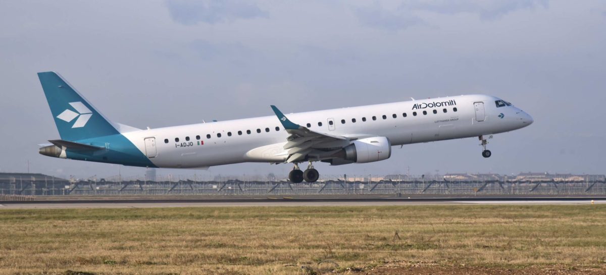 Air Dolomiti, dal 19 giugno via al Firenze-Bari