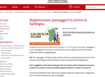 Sardegna, scatta l’obbligo di registrazione digital per i turisti