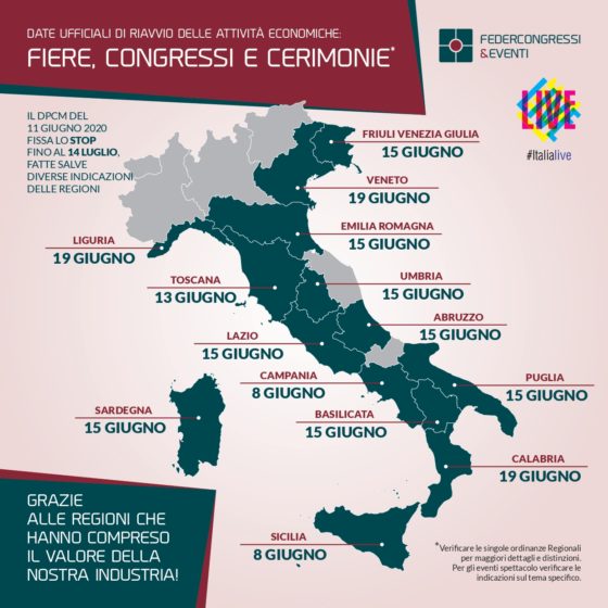 Eventi e congressi, le Regioni ripartono nonostante il governo