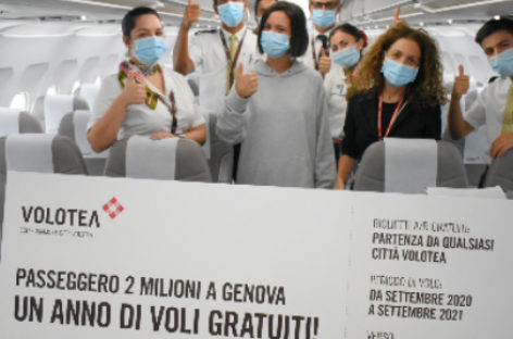 Volotea raggiunge i due milioni di passeggeri a Genova