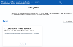 mibact fondo perduto agenzie tour operator