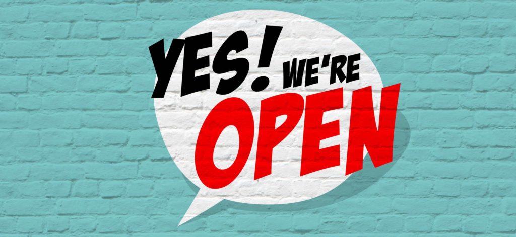 open aperto ripartenza