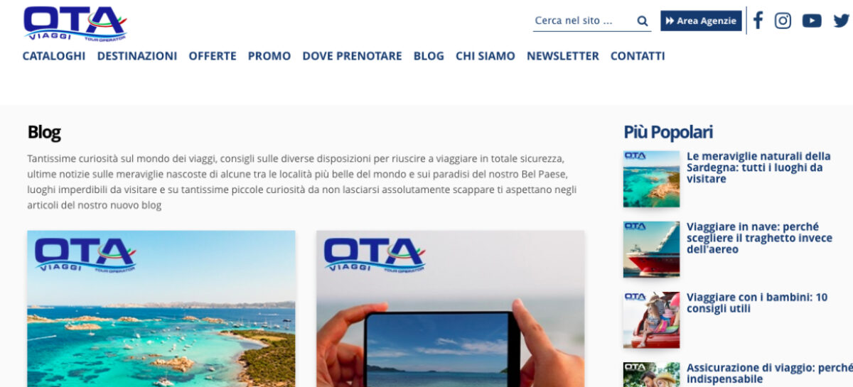 Ota lancia il blog dedicato ai viaggiatori