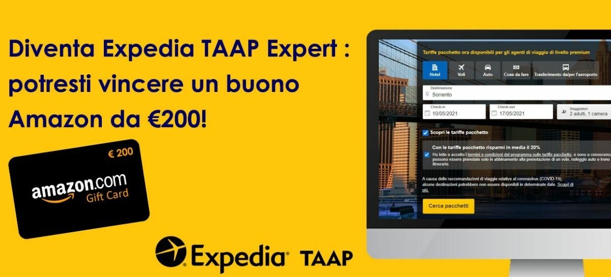 Expedia TAAP Expert: partecipa al quiz e guadagna 200 euro