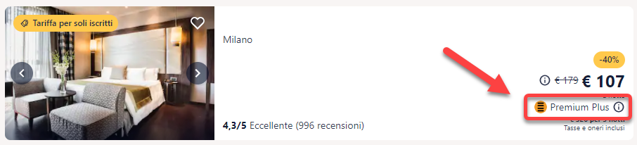 Expedia TAAP Visualizzazione commissione