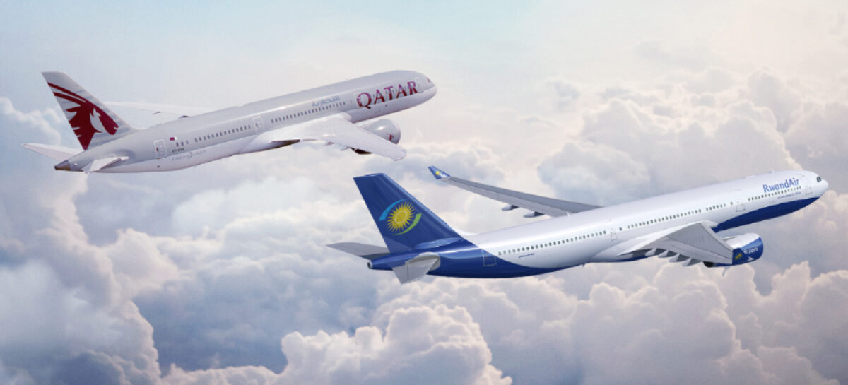 RwandAir, codeshare con Qatar Airways su oltre 65 destinazioni
