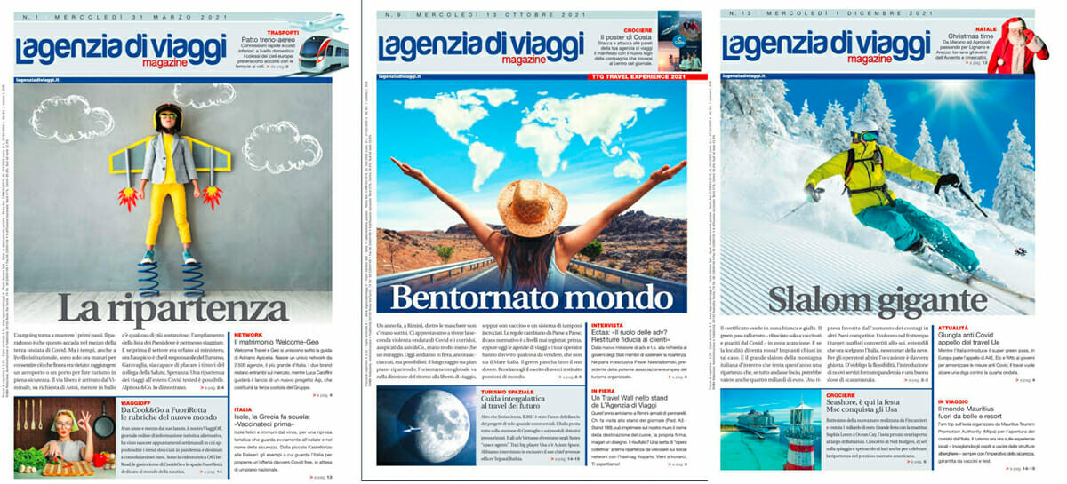 Le prime pagine de L’Agenzia di Viaggi Magazine