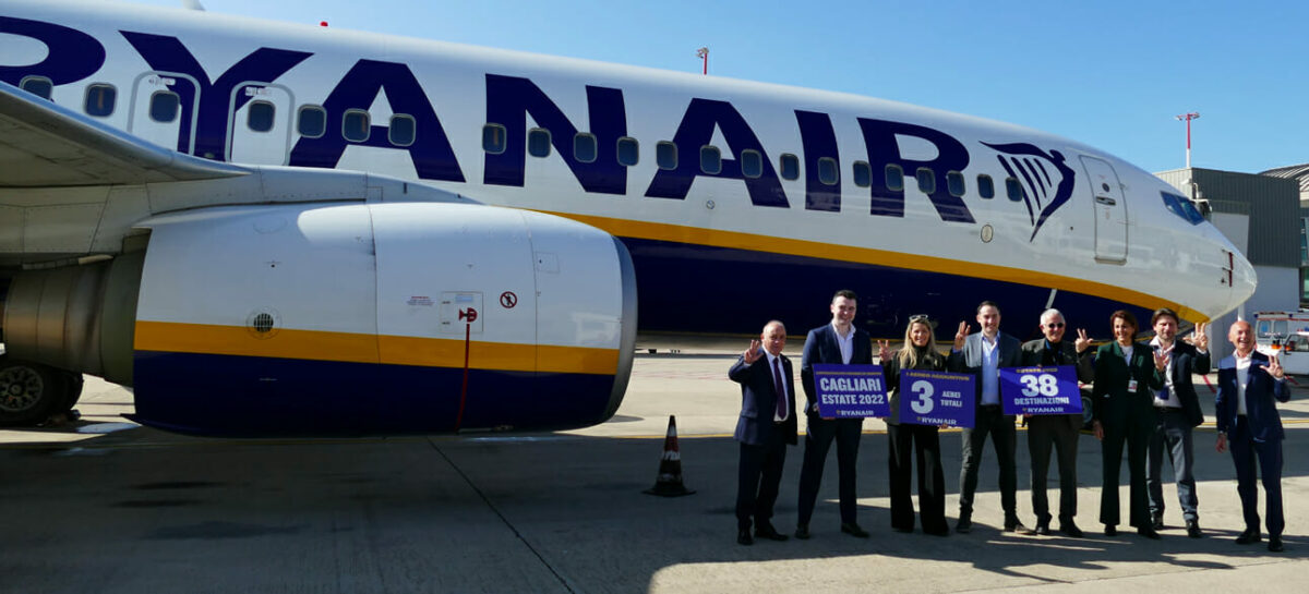 Ryanair investe su Cagliari: 38 rotte per l’estate