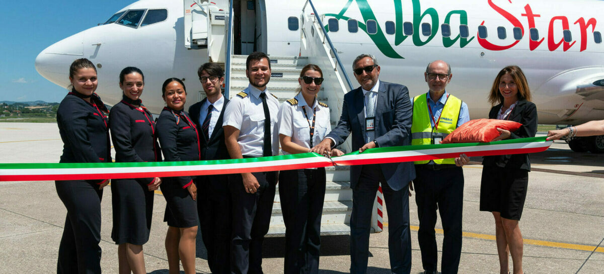 Albastar, decolla il primo volo da Perugia a Lamezia