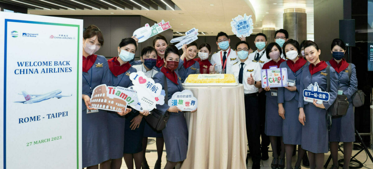 China Airlines, ripartono i voli da Roma a Taipei