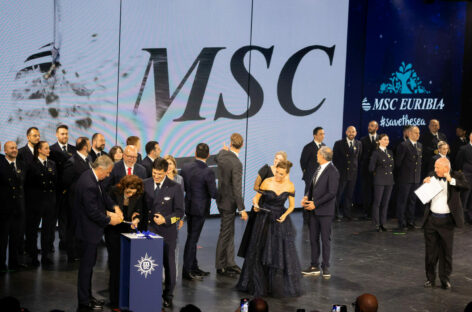 Msc battezza Euribia con Sophia Loren e Bob Sinclar
