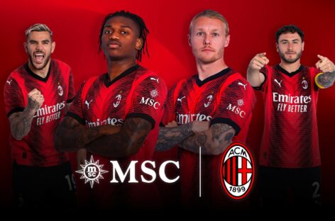 Msc è partner dell’Ac Milan: il logo sulla manica della maglia