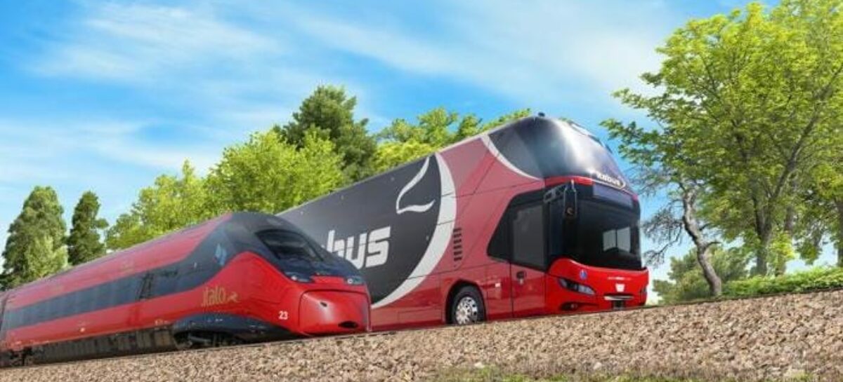 Italo raddoppia i servizi intermodali treno+bus in tutta Italia