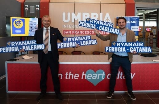 Ryanair, poker di rotte per la winter su Perugia