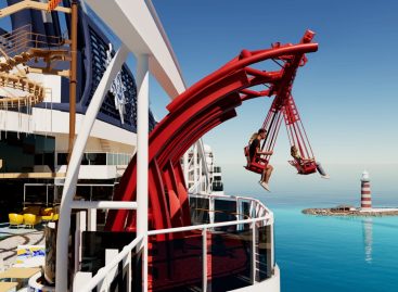 Arriva Cliffhanger, la giostra sospesa a 50 metri sul mare: sarà su Msc World America