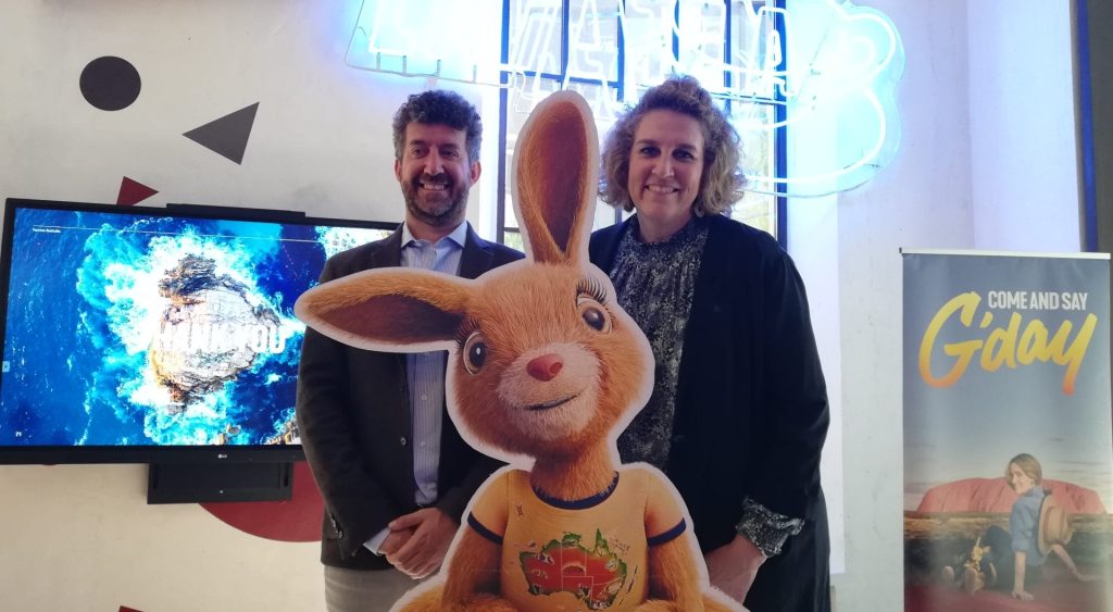 Eva Seller, , Regional General Manager Continental Europe di Tourism Australia, e Matteo Prato, ceo Tourism Hub