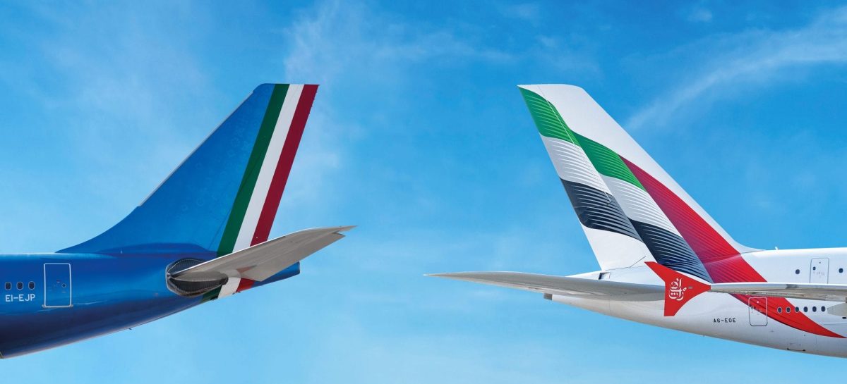 Ita Airways, ancora accordi a Est: codeshare con Emirates