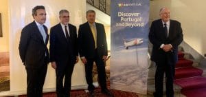 Da sx, Marcelo Rebanda, Direttore dell’Ente del Turismo del Portogallo in Italia, Bernardo Futscher Pereira, Ambasciatore del Portogallo in Italia, Davide Calicchia, Market Manager di TAP Air Portugal in Italia e Vitor Silva, Presidente dell’Agenzia Regionale di Promozione Turistica dell’Alentejo ufficio stampa