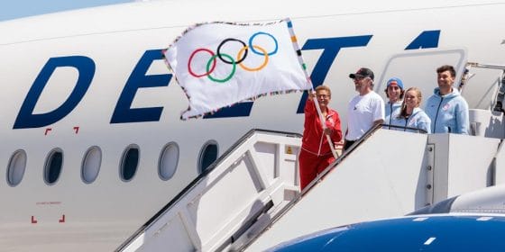 Delta celebra le Olimpiadi di Los Angeles 2028 con un aereo speciale