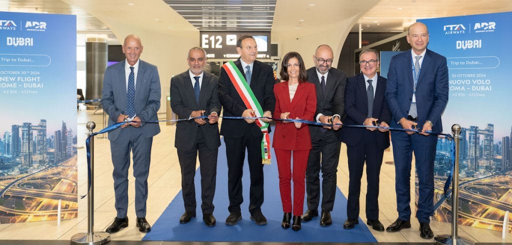 Taglio del nastro ITA Airways Roma Fiumicino-Dubai uff.st.