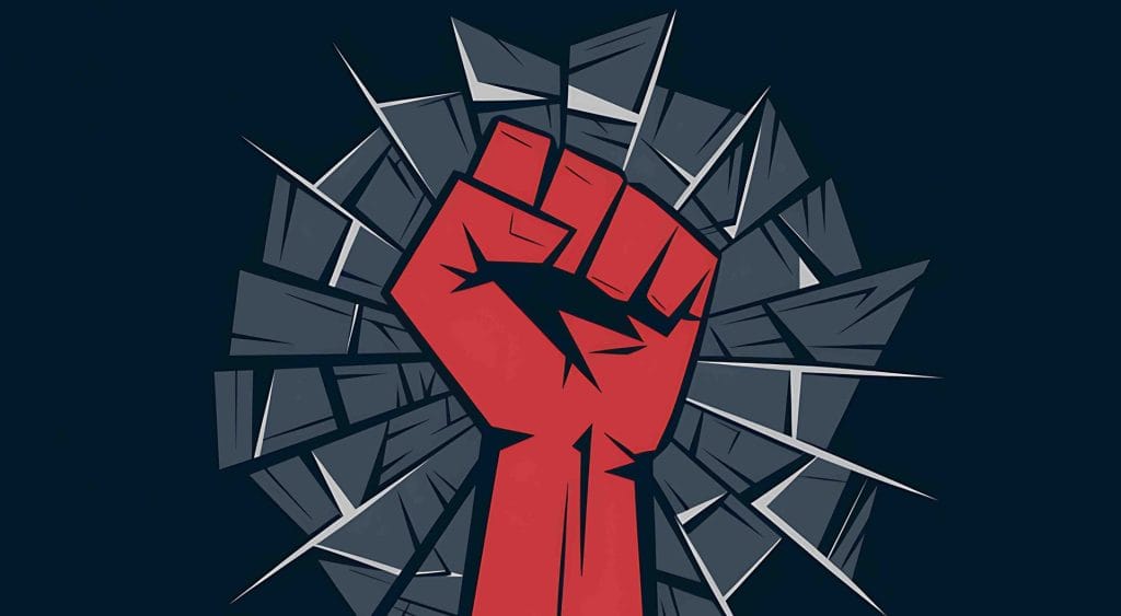 pugno rivolta sommossa rivoluzione stop no adobe