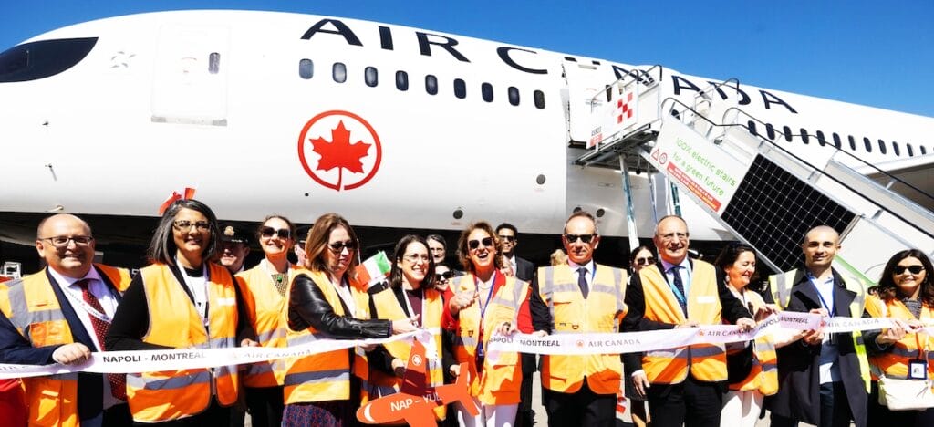 taglio del nastro Napoli-Montreal Air Canada uff.stampa