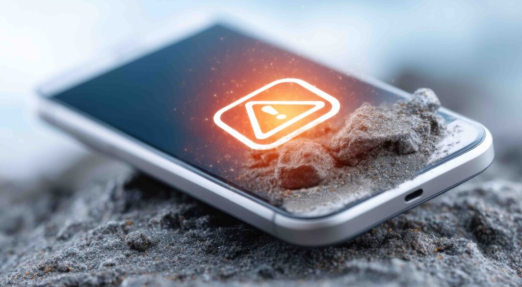 allerta social pericolo eruzione vulcano adobe