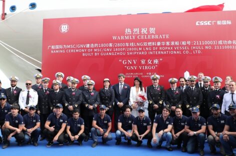 Gnv, entra in flotta Virgo: la nave green consegnata in Cina