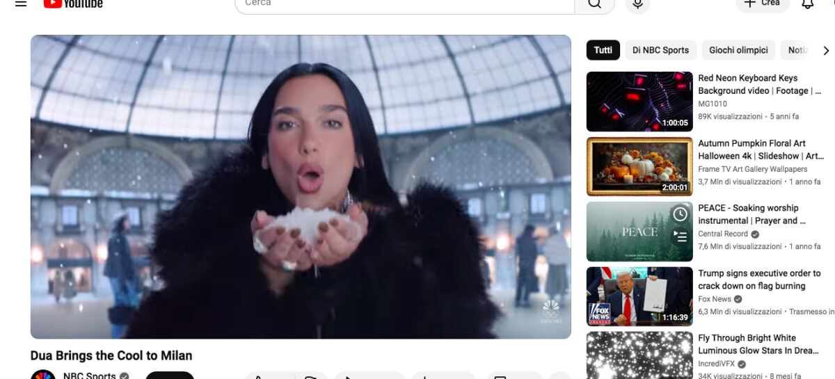 Dua Lipa testimonial delle Olimpiadi di Milano-Cortina
