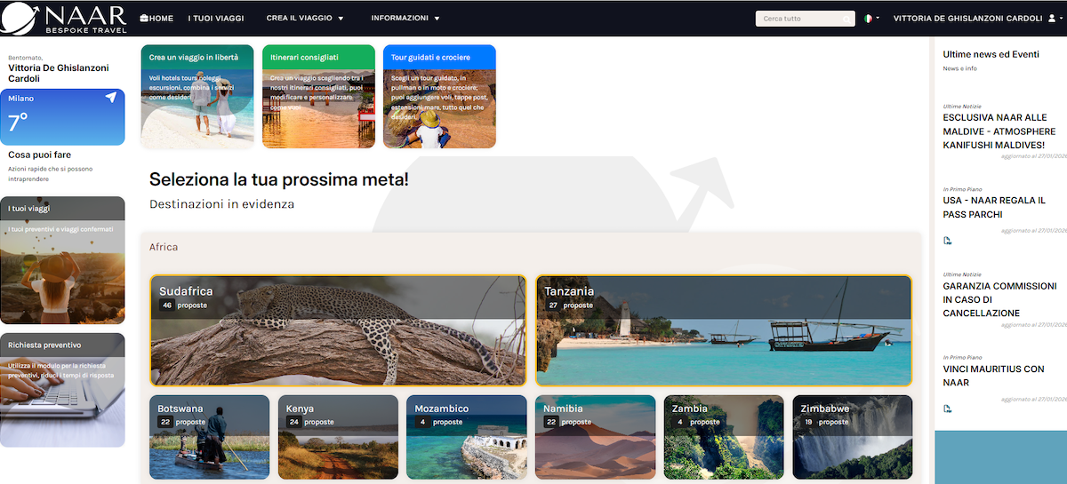 Naar Bespoke Travel rinnova il sito web
