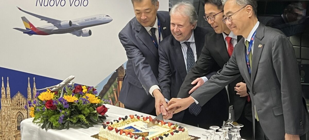 Asiana, al via il volo diretto Milano Malpensa-Seoul