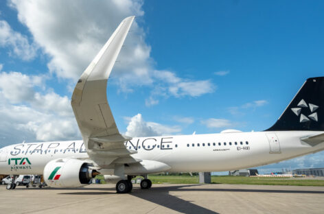 Ita, arriva il nuovo A321neo con livrea Star Alliance