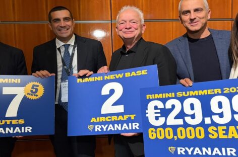 Ryanair farà base a Rimini dall’estate 2027